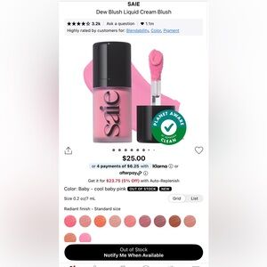 Brand new Mini Saie Blush — Baby